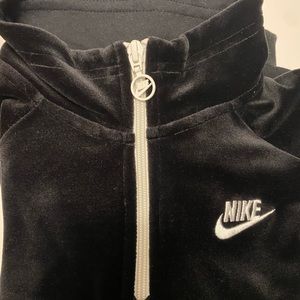 Nike Velour Crop 1/4 zip pullover sweater